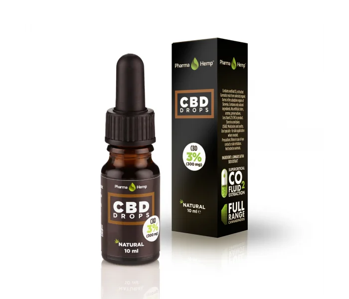 huile de CBD naturel 3% Pharmahemp Full Spectrum à l'huile de chanvre 10 ml