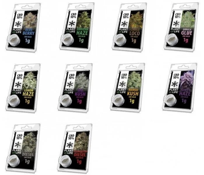 pack découverte de 10 grammes de résine de CBD jelly hash contient 10% de CBD par gramme