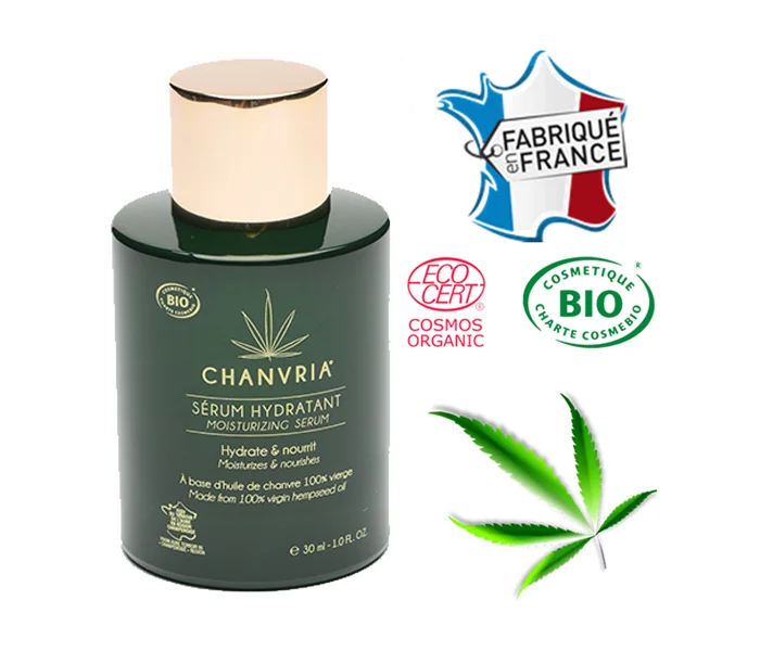 SÉRUM HYDRATANT BIO 30 ML CHANVRIA à l'huile de graine de cannabis SATIVA.L