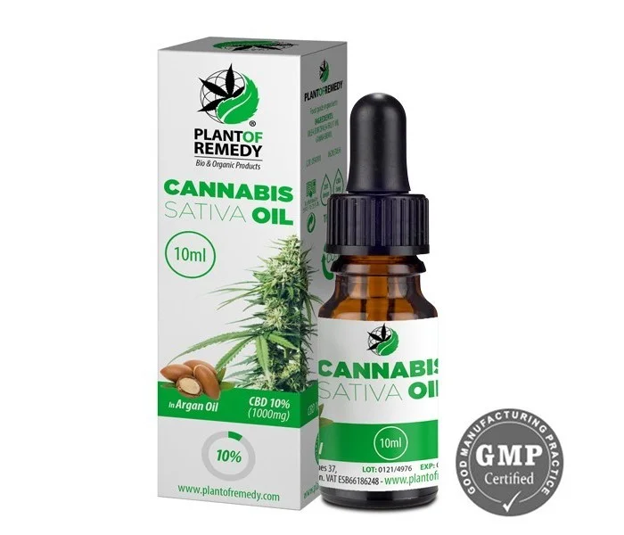 Huile de CBD 10% à l'huile d'argan 10ml Plant Of Remedy