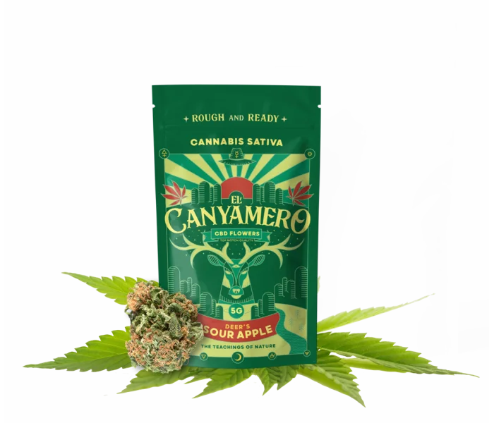 Fleur CBD sour apple pas cher. EL canyamero CBD flowers disponible en 1g-2g-5g-10g