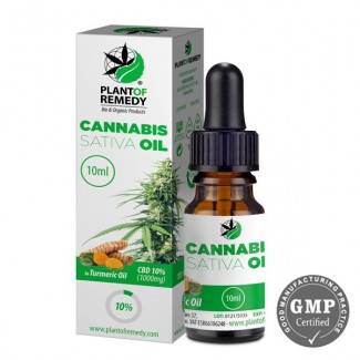 Huile de CBD 10% à l'huile de curcuma 10ml Plant Of Remedy-cannabis sativa oil