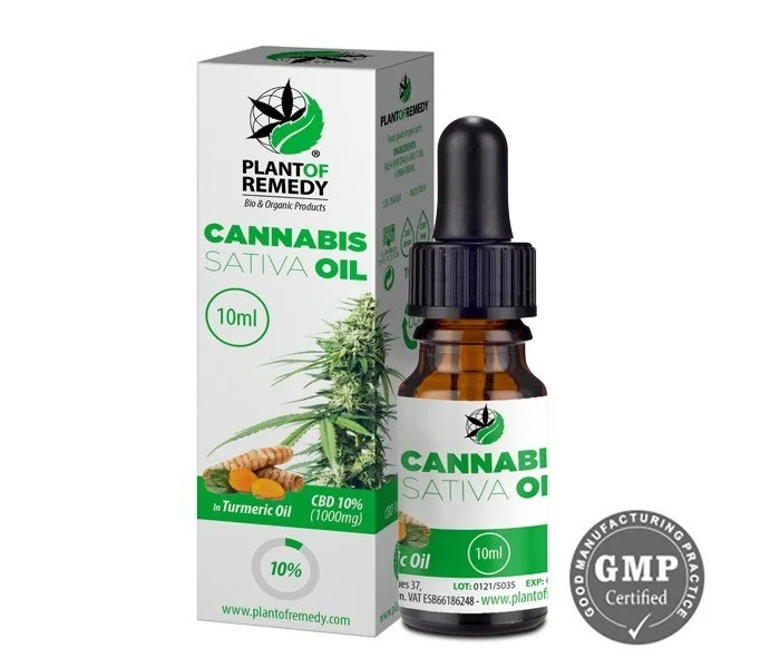 Huile de CBD 10% à l'huile de curcuma 10ml Plant Of Remedy-cannabis sativa oil
