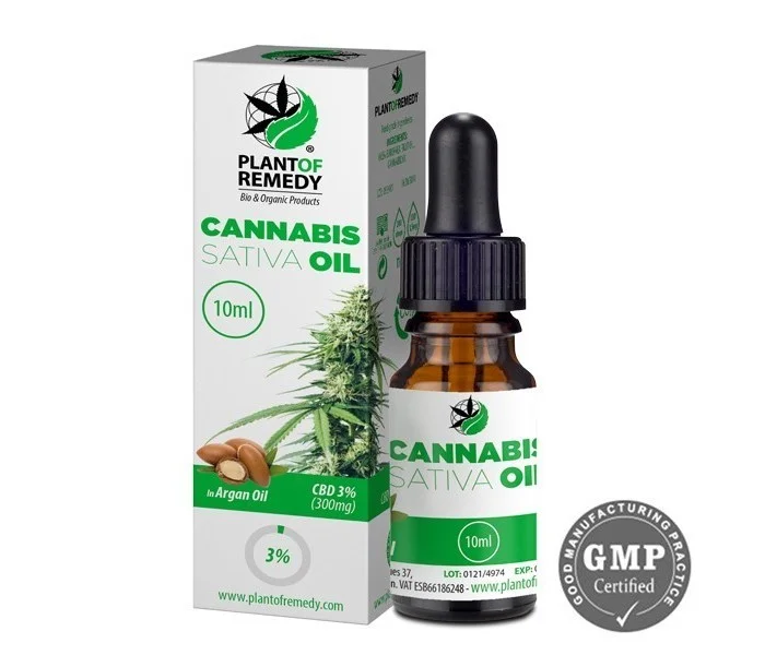 Huile de CBD 3% à l'huile d'argan 10ml Plant Of Remedy-cannabis sativa