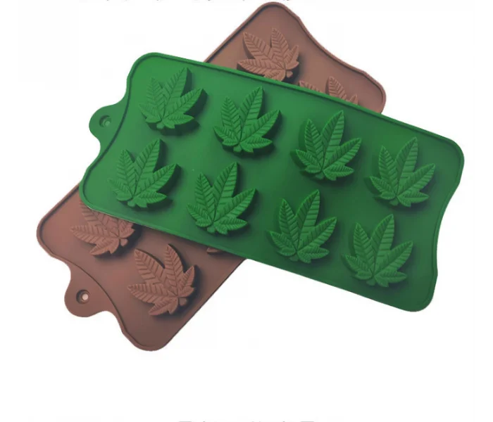Moule gâteau et glaçon feuilles de cannabis (Vert)