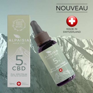 huile de cbd full spectrum alpaisia 5% spectre complet - cannabidiol 500mg