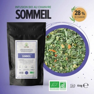 Infusion BIO SOMMEIL au chanvre de la marque POP CBD