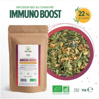 Infusion BIO IMMUNO BOOST au chanvre de la marque POP CBD