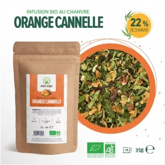 Infusion au chanvre BIO ORANGE CANNELLE de la marque POP CBD