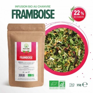 Infusion au chanvre BIO FRAMBOISE de la marque POP CBD