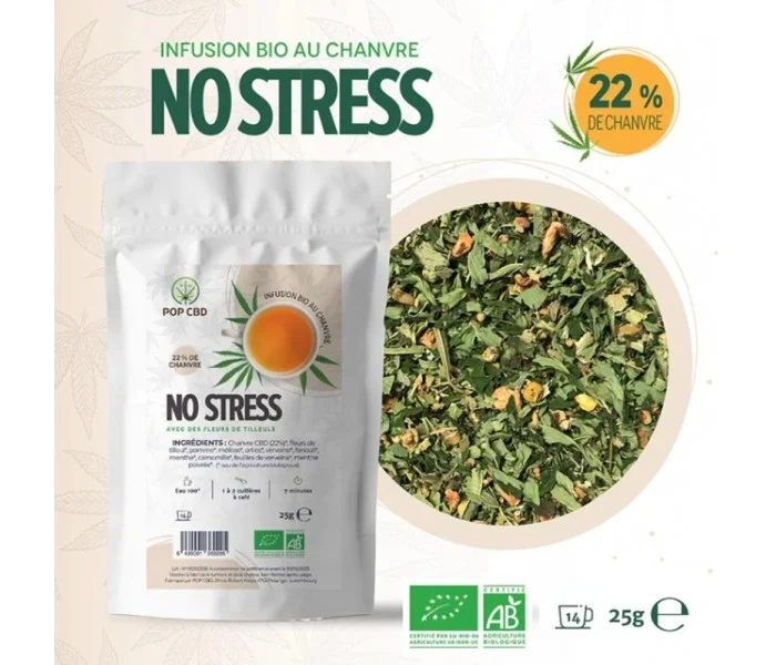 Infusion BIO NO STRESS au chanvre POP CBD