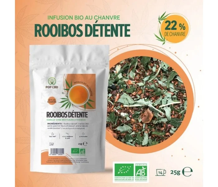 Infusion Chanvre BIO ROOIBOS à la Vanille POP CBD