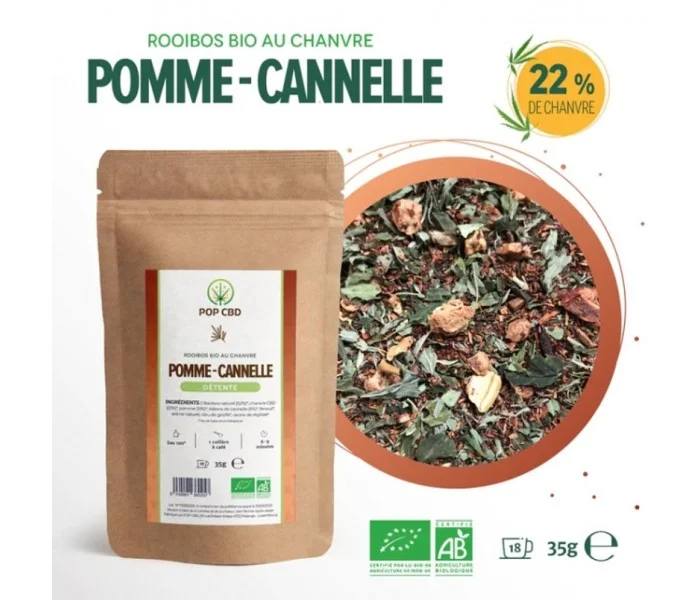 POP CBD Infusion Chanvre ROOIBOS Pomme Cannelle détente