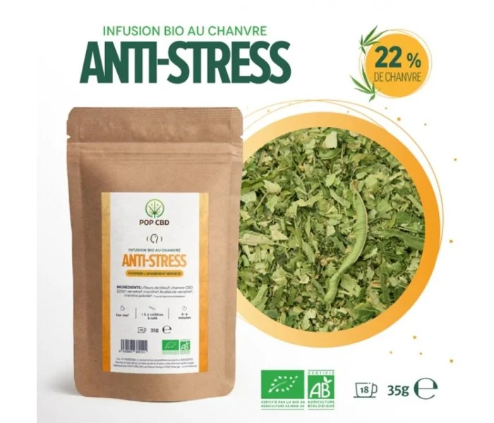 INFUSION ANTI-STRESS AU CHANVRE marque pop CBD