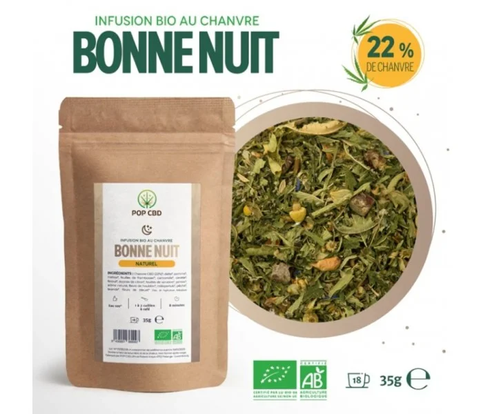 Infusion au chanvre CBD bonne nuit POP CBD