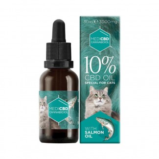 Huile 10% de CBD pour chat arôme saumon