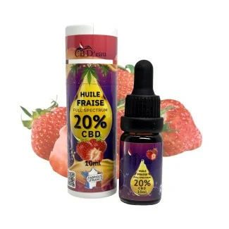 huile-cbd-full-spectrum-fraise-20% premium qualité fabriqué en france
