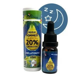 Huile CBD 20% full spectrum, CBN, Mélatonine