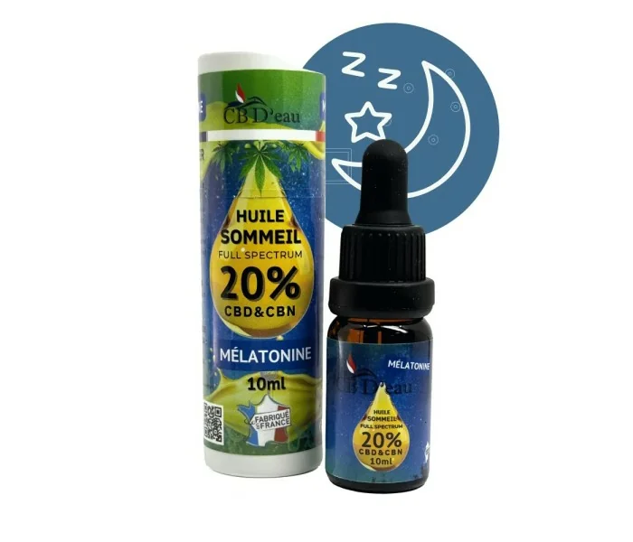 Huile CBD 20% full spectrum, CBN, Mélatonine