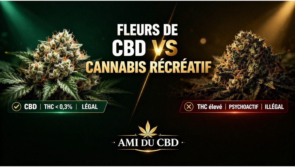 Fleurs de CBD vs Cannabis récréatif : quelles différences réelles en 2026 ?